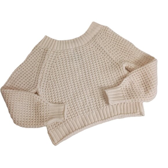 Abercrombie & Fitch Off White Large Knit Bateau Neck Sweater Women’s Size XS EUC - Picture 3 of 14